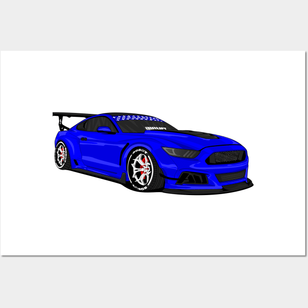 MUSTANG WIDEBODY BLUE Wall Art by VENZ0LIC